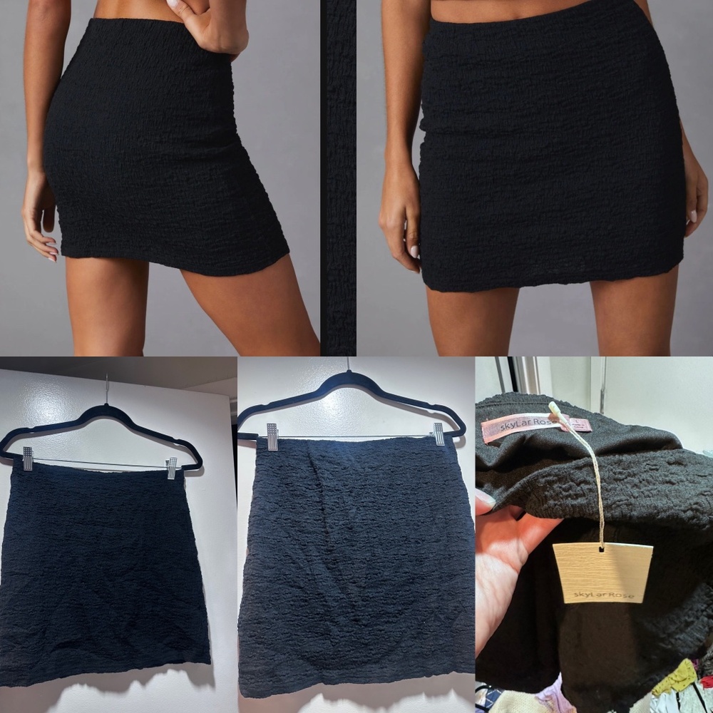 Vici textured mini skirt black